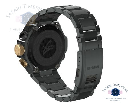 Black watch with metal band on a white background, featuring the Force brand.