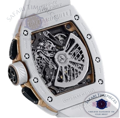 Richard Mille RM 72-01 Lifestyle Flyback Chronograph Luxury watch with intricate design and visible brand logo on a white background