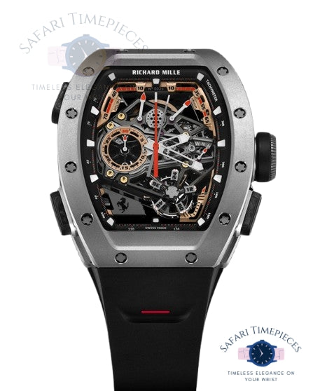 Black Richard Mille RM 43-01 Tourbillon Split-Seconds Chronograph Ferrari Limited Edition
