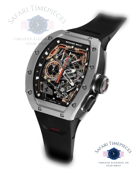 Richard Mille RM 43-01 Tourbillon Split-Seconds Chronograph Ferrari Limited Edition on white background