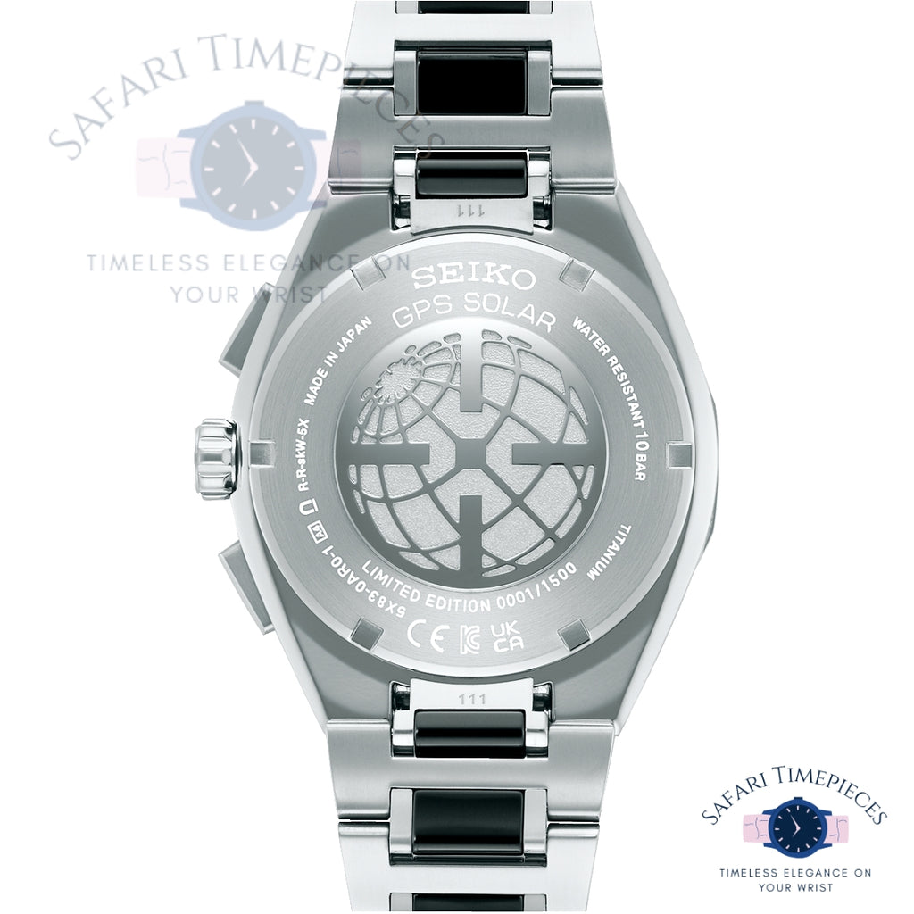 Seiko watch with silver and black design on a white background